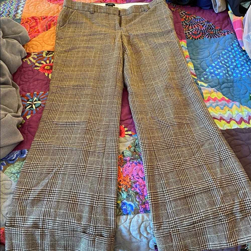 J. Crew wide legged wool trousers pants USED
